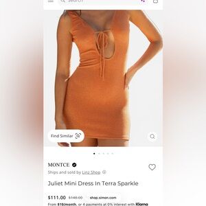 Montce Terra Sparkle Tie-Front Mini Dress & Cardigan set